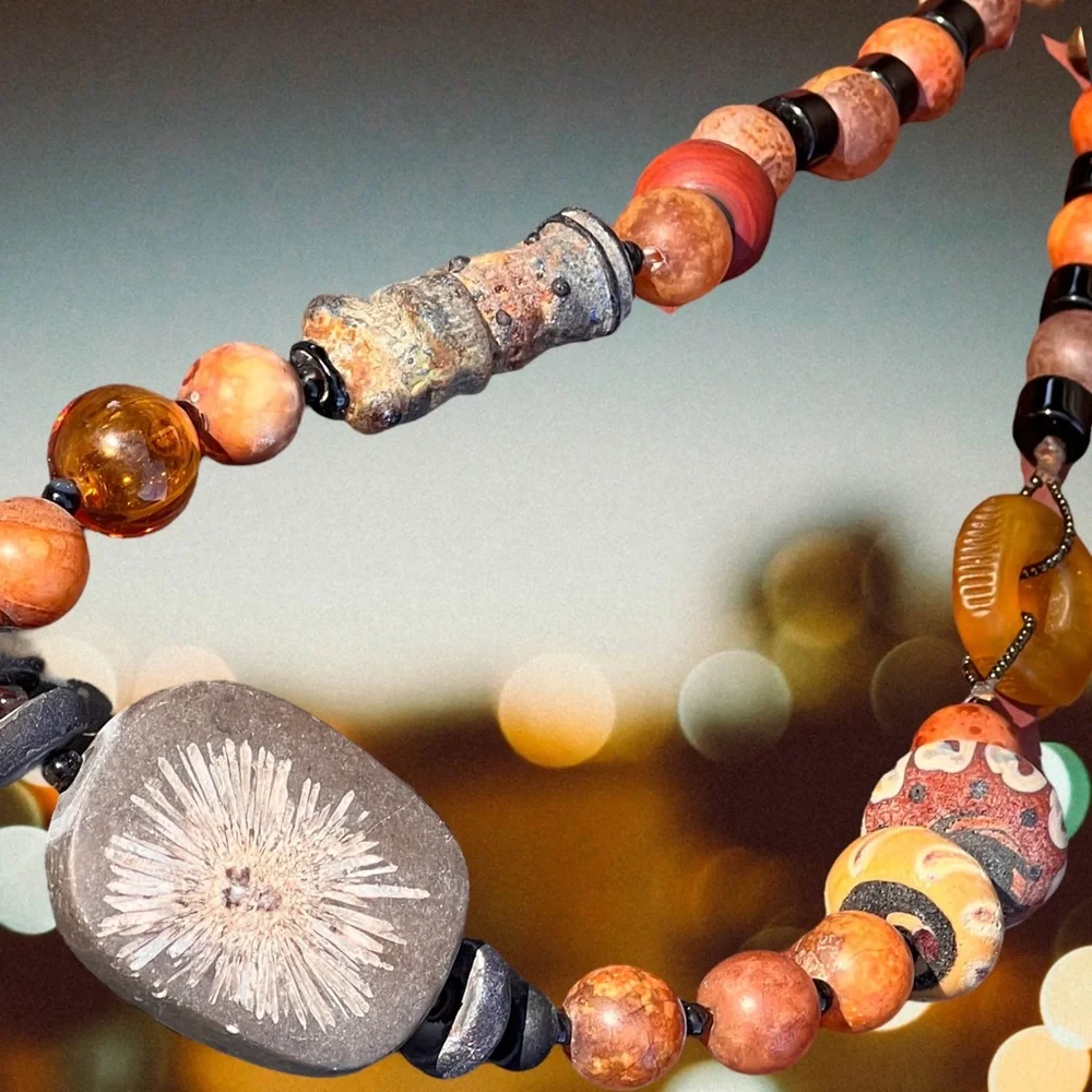 OOAK “To Travel The World” boho necklace by Susan A Ray, author/jewelry designer - Picture 7 of 16